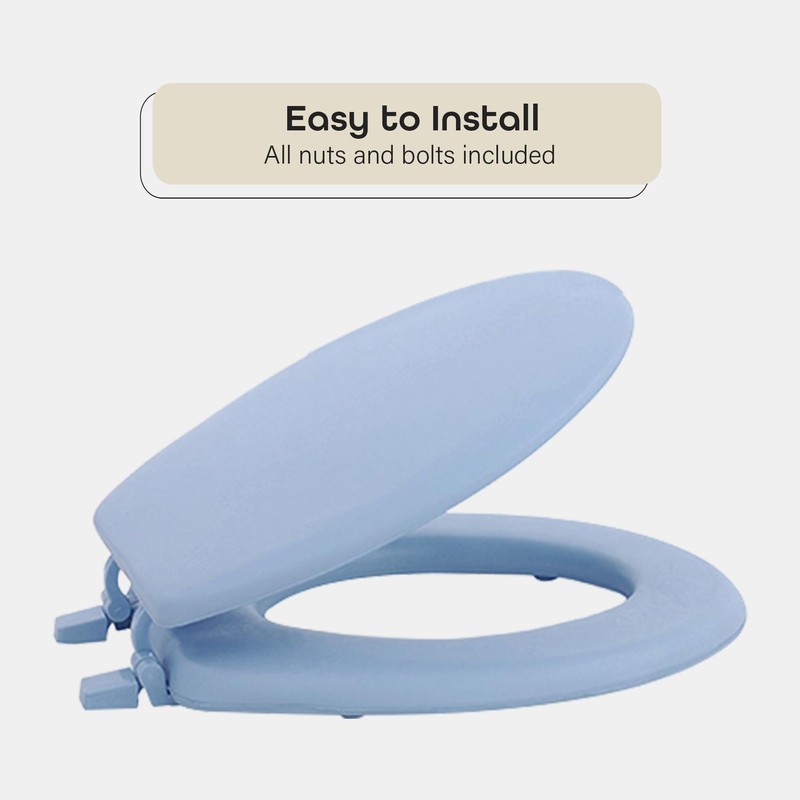 Soft Standard Vinyl Toilet Seat, Light Blue - 17 Inch