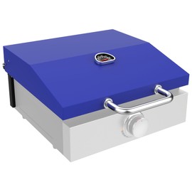 Hard Cover Hood with Temperature Gauge for Blackstone 17 inch Table Top Griddle, Hinged Lid for Blackstone 17" Front or Rear Grease Model 1650, 1832 and More Portable Grill, Blue
