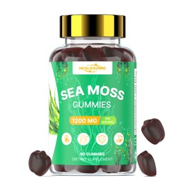 HEALOADING Irish Sea Moss Gummies: Seamoss Gummies Supplement with Bladderwrack Burdock Root & Ashwagandha Boosts Immune Support Gut Health Vegan Supplement for Adults & Kids 60 Gummies