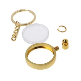 QIXIAMO 27mm Holder Keyring or Chip Collection Souvenir Coin Pendant Keychain for Daily Wear, Silver