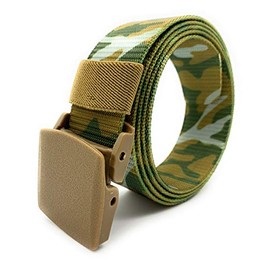 FALKENSTEJN Trouser Belt Fabric Belt with Plastic Buckle Tactical Belt 130 cm Long Individually Can Be Shortened, woodland