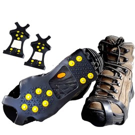 Limm Crampons Ice Walking Traction Cleats - Medium Lightweight Ice Cleats for Snow & Ice - Anti Slip Shoe Grips Quickly & Easily Over Footwear - Portable Ice Grippers for Shoes and Boots