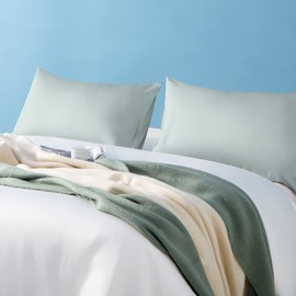 FLXXIE 2 Pack 500 Thread Count 100% Egyptian Cotton Pillowcases, Super Cozy and Breathable King Pillow Cases with Envelope Closure, 50x90 cm, Light Grey