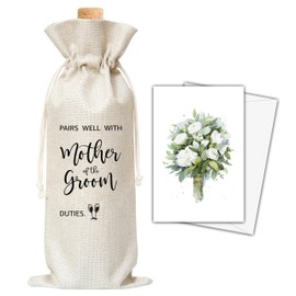 Dskly Mother Of The Groom Gifts Wine Bag & Card, Wine Bag Gifts For Mother-In-Law From Bride Groom, Pairs Well With Mother Of The Groom Wine Bag For Bridal Shower Wedding Engagement Party -36