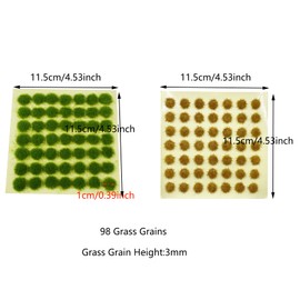Cayway 2 Colours Static Grass Tuft Scenics Static Grass Fibres Miniature Shrubs Bushes for Miniature Tabletop Games Model Railway Terrain