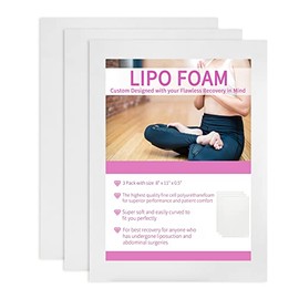Birllaid Almohadillas de espuma Lipo, tablas de espuma Bbl, ayuda cuando se utiliza ropa de compresión abdominal, paquete de 3 láminas de espuma para 