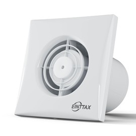 EINTTAX 4 Inch Bathroom Exhaust Fan, 130m³/h Quiet Ventilation Extractor with Check Valve, Wall/Window Mount Bathroom Exhaust Fan for Kitchen, Garage, Office, Shop, 12W, 34 dB, White