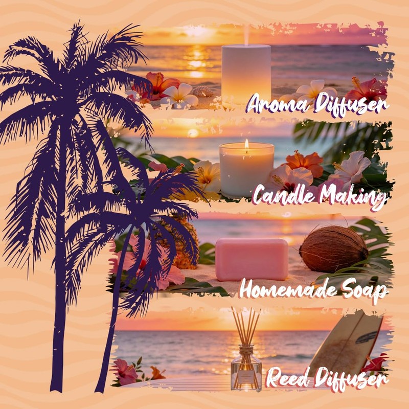 ARVIDSSON Hawaii Fragrance Oil Set, Summer Essential Oils for Diffuser,