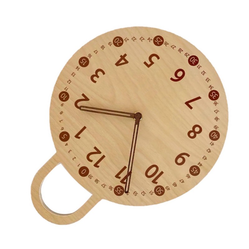 Wall Clock 10 Inch Round Silent Decorative Battery Operated Wooden