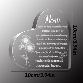 Gift  to Mom from Son and Daughter, Puzzle Acrylic Plaque Birthday Gift, Mom Acrylic Plaque Gift, Desktop Decoration, Mom's Christmas Gift