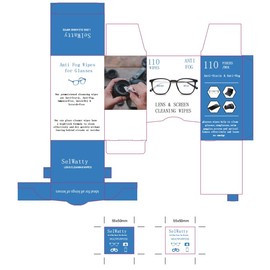 Selwatty 110 Anti-Fog Lens Wipe for Glasses/Screens, Wet, Quick Dry, No Residue, 15 x 12 cm