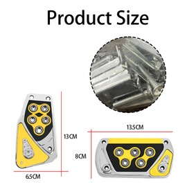 CGEAMDY 2 PCS Nonslip Car Pedal Pads, Automatic Transmission Brake and Accelerator Pedal Covers, No Drilling Vehicle Foot Treadle Set, Car Clutch Brake Pedal Rubber Pad Cover Universal(Yellow)