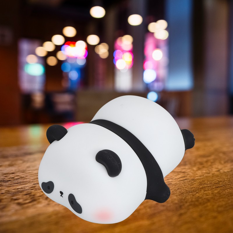 Cute Panda Night Light Silicone Animal Night Lamp USB Rechargeable