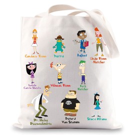 BWWKTOP Phineas Tote Bag Agent P Fans Gift Ferb Shoulder Bag Candace & Linda & Lawrence Gift Platypus Perry Merchandise (Candace)