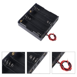 DORHEA 6PCS 18650 Battery Holder Bundle with Wire 18650 Battery Holder Case 3.7V, 4 Slot DIY Battery Storage Boxes, 4 Slot Black Plastic Batteries Case for 18650 Battery