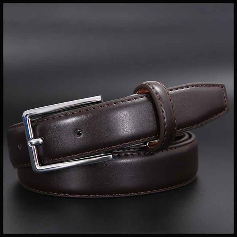 White Fang BT879 Men's Belt, Crocodile Pattern, PU Leather, Stylish,
