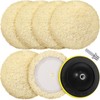 Tallew 8 Pcs 6 Inch Wool Buffing Polishing Pads Hook