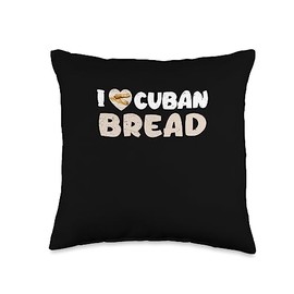 Crave For Cuban Bread Hub Awesome I Love Bread for Cuban Sandwich Pan Cubano Fan Throw Pillow, 16x16, Multicolor