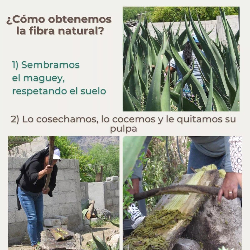 Corazón Verde 3 Estropajos Naturales Fibra (ixtle) Maguey