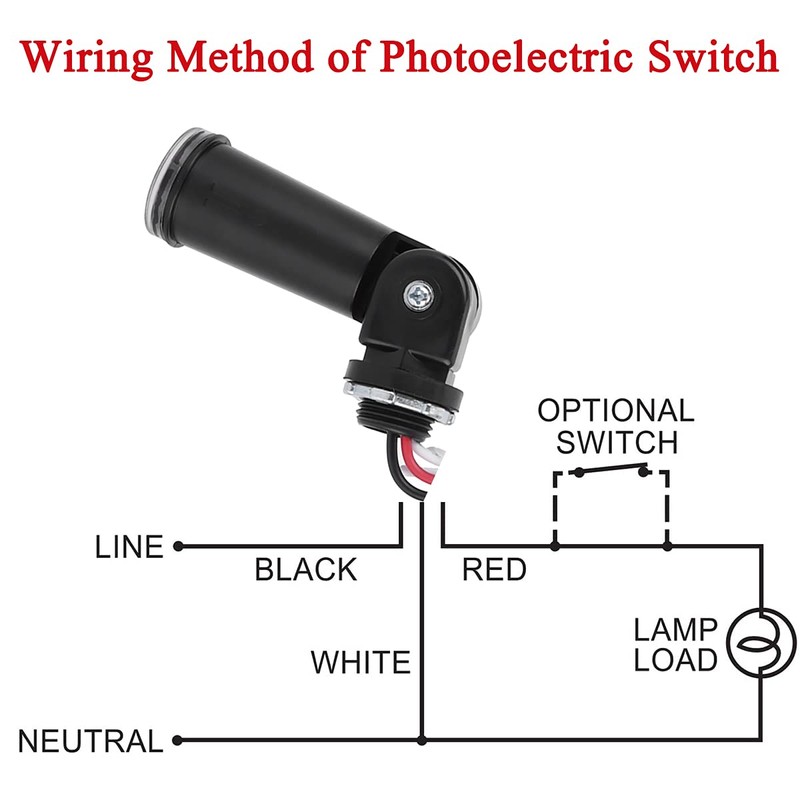 Outdoor Photoelectric Sensor,120V AC Photocell Light Sensor Switch,Dusk to Dawn
