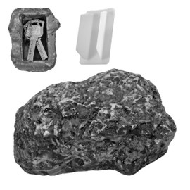 Stone Key Hiding Place Key Stone with Secret Compartment, Hide a Spare Key Fake Rock Fake Stone, Safe for Outdoor Garden or Yard Geocaching Hiding Place