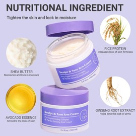 Skin Sculpt & Tone Firming Cream - Skin Tightening Cream Body Deeply Hydrates, Upper Arm Firming Tightening Smooths, Youthful Elasticity For Visibly Tighter, Achieve a Toned, Lifted Look Effortlessly