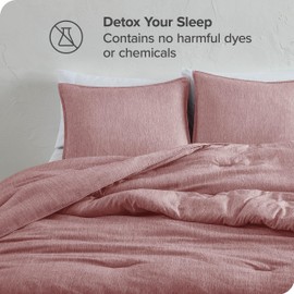 Bare Home Comforter Set - Twin/Twin Extra Long Size - Ultra-Soft - Goose Down Alternative - Premium 1800 Series - All Season Warmth (Twin/Twin XL, Heathered Rosewood)