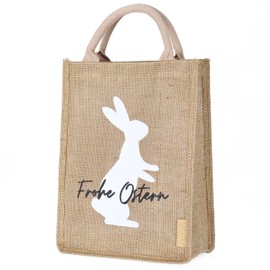 Papierdrachen Easter Jute Bags – Gift Packaging for Easter – Decoration – 22 x 30 x 10 cm – Happy Easter