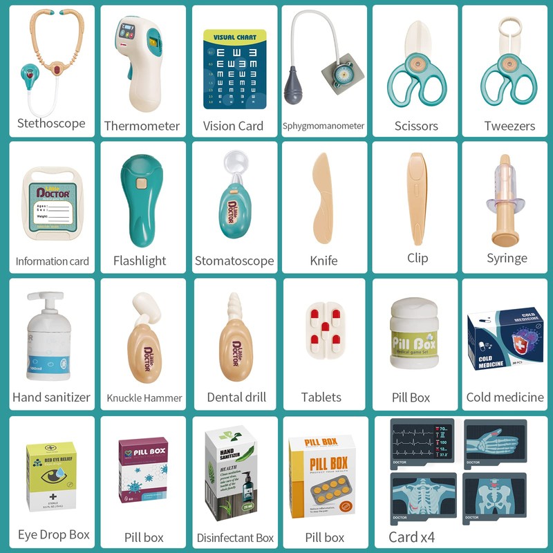 Deejoy Toy Doctor Kit for Kids, Pretend Medical Station Set