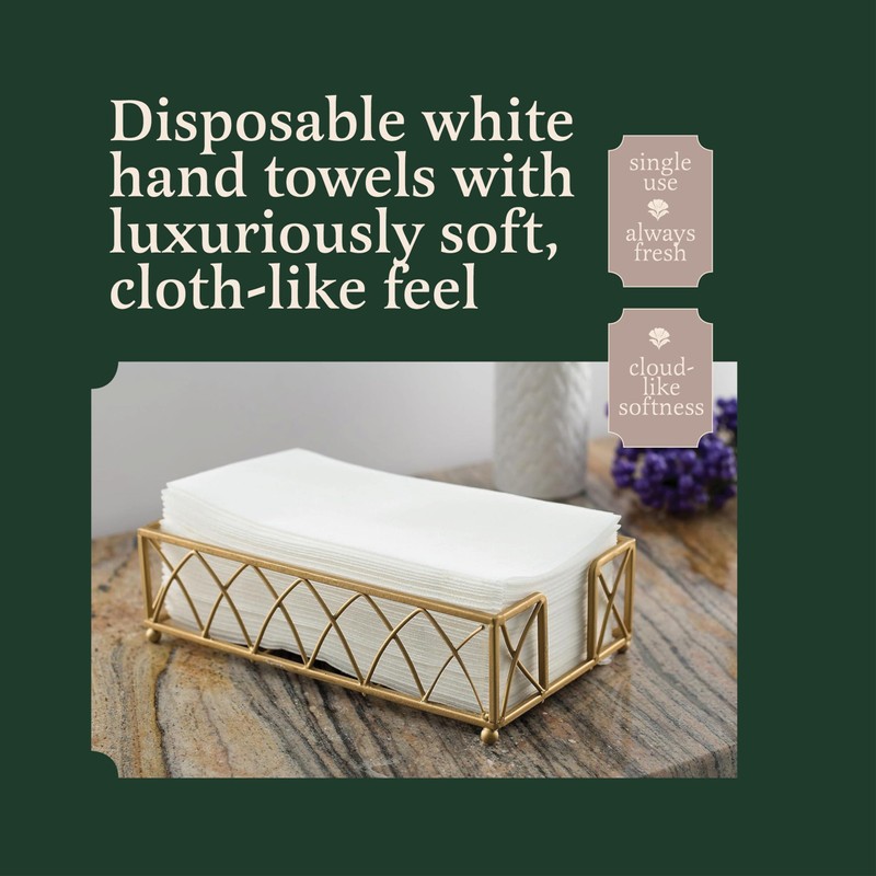 400-Pack BloominGoods Disposable Bathroom Napkins | Linen-Feel Guest Towels |