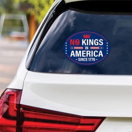 No Kings in America Vinyl Sticker, Resist Hate Decal, Anti-Trump, Resist Racism Sticker, Resist Fascism Car Bumper Sticker, VP15307-6" x 4.5"