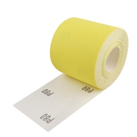 Shineboc Sandpaper Roll Yellow, 93 mm x 10 m Sandpaper Quartz Sand Dry Sanding Paper for Hand Sanders for Wood, Metal, Steel, Stainless Steel - 10 m / Grit 80