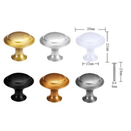 Yesmin 4 Piece Cabinet Door Knobs,Cupboard Drawer Door Knob for Kitchen Furniture Cabinet Knob with Screws-Black(Large)