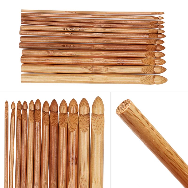 Aeelike Crochet Hook Sets for Beginners, Lightweight Bamboo Crochet Hook