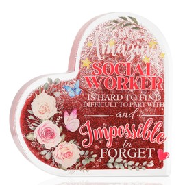 InnoBeta Social Worker Gifts for Women, Decorative Acrylic Table Signs for Social Worker Appreciation Week, Christmas - Thank You