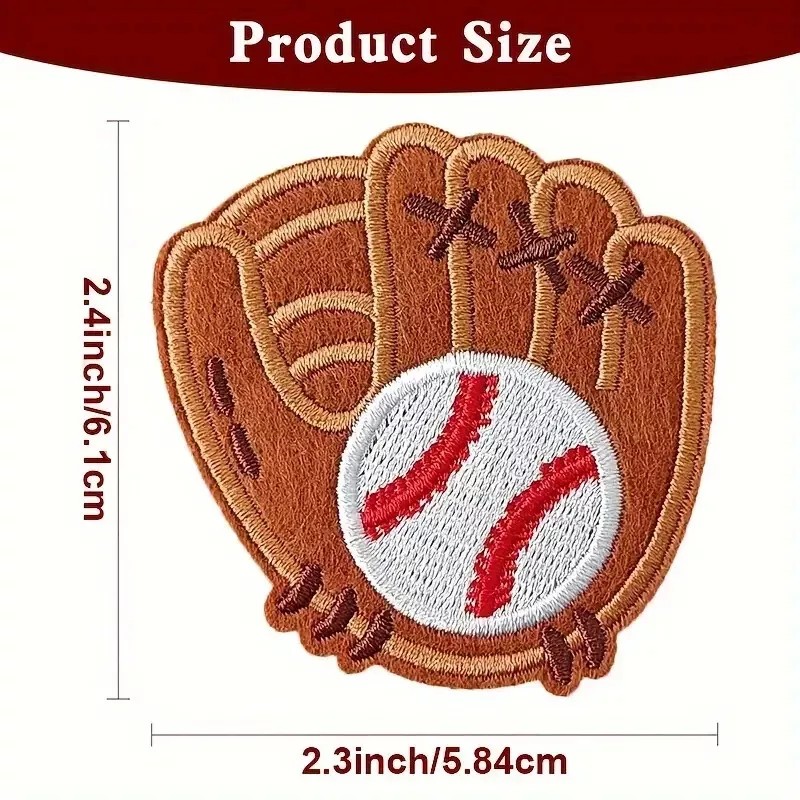 Baseball In Hand Iron on Patch Appliqué 2 1/2 x