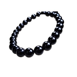 Leaves Stone [Evil Repelling and Evil Protection] Powerful Protective Stone! Morion Bracelet, Women's, Men's, Power Stone, Natural Stone, 0.3 inches (8 mm), Black Crystal, Genuine (For Purification,