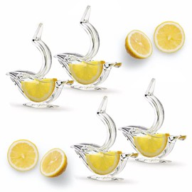 Uleeso Set of 4 Lemon Squeezer, Manual Juicer, Lime Squeezer, Lemon Slice Squeezer, Fruit Press, Robust and Durable