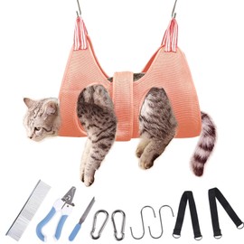 Cat and Dog Grooming Hammock, Grooming Hammock for Medium Dogs, Grooming, Dog Nail Trimming Hanging Harness, cat Claw Care Bag, Dog Grooming Harness (Medium/Under 55 lbs)