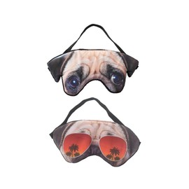 3D Cute Animal Funny Sleep Eye Mask for Men Women, Soft Plush Cat Dog Blindfold Sleeping Mask for Plane Travel Yoga Office Snap Nap Eye Cover Eyeshade (2 Pack)