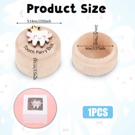 Tooth Fairy Box Tooth Box for Girls Cute Carved Wooden Box with 3D Tooth Stores Lost Teeth for Kids Souvenir Dropped Tooth Keepsake Colored Storage Box Gift for Little Boy Girl Toddler Shower Birthday