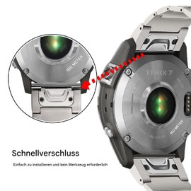 synsing 26 mm Titanium Bracelet Compatible with Fenix 8 51 mm/Enduro 3 51 mm/7X Pro/6X Pro, 22 mm Metal Bracelet Quick Release Compatible with Fenix 8 47 mm/E 47 mm/7/6 Pro/5 Plus/Forerunner 965 955,
