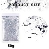 Jasminum 50 g Glitter for Crafts, Silver, Nails Glitter, Glitter
