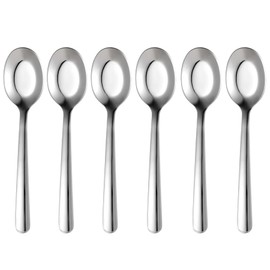 Vtrem 6 Pcs Stainless Steel Teaspoons,Coffee Ice Cream Watermelon Dessert Spoons,For Home, Kitchen Restaurant, Slilver Cooking Spoons