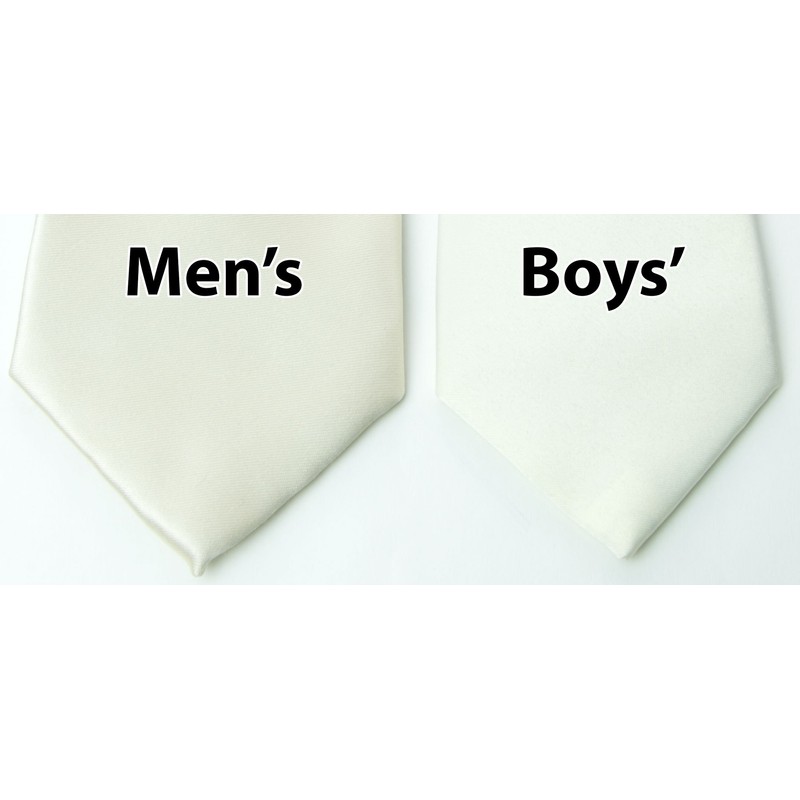 Spring Notion Men's Solid Color Satin Microfiber Tie, Regular Ivory