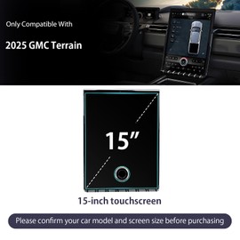 LUWU Terrain Screen Protector Compatible with 2025 GMC Terrain Interior Accessories 2025 GMC Terrain Elevation, AT4, Denali Screen Protector Tempered Glass 2025 GMC Terrain Screen Protector 15-Inch