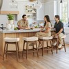 Bar Stools Set of 3, Barstools with Sturdy Wood Legs,