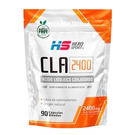 HS HERO SPORT CLA 2400mg 90 Cápsulas Blandas. Ácido Linoleico Conjujado (CLA). 30 Porciones por Envase, Bottle Free, Hecho en Planta Con Certificaciones Internacionales, Suplemento Natural.