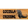 Decor Wooden sign Godzilla Crossing 6 x 16 sign