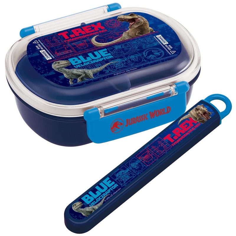 Skater ABS2AMAG-A Children's Antibacterial Slide Chopsticks Case Set, Jurassic World,